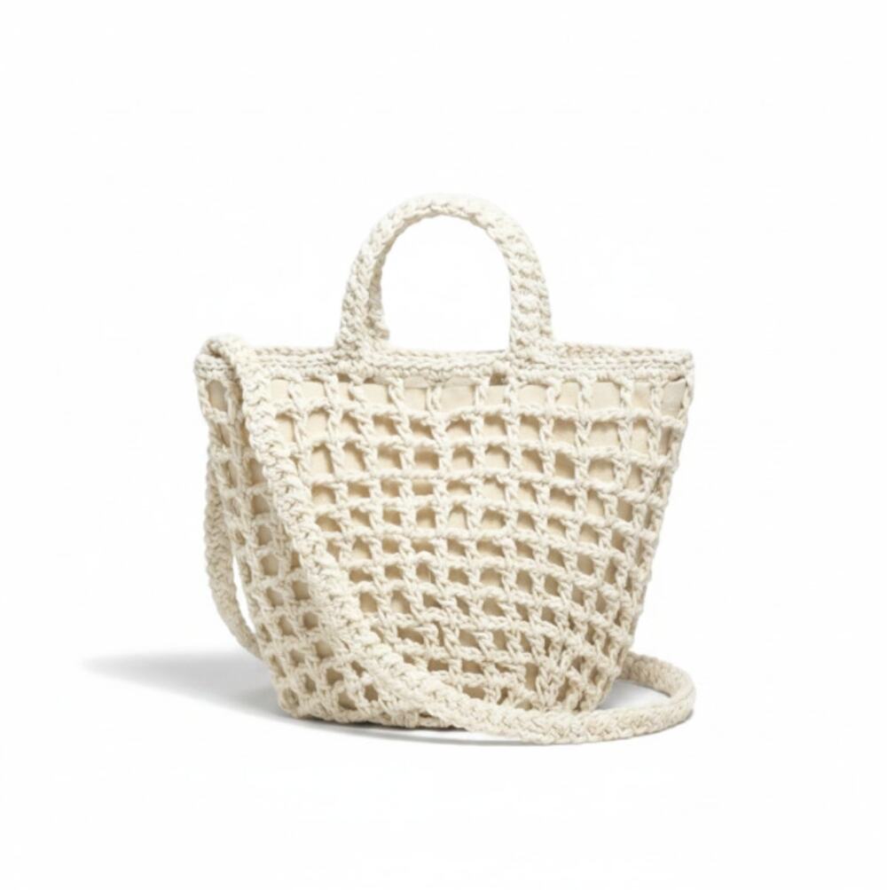 MADEWELL Crocheted Rope Tote Antique Cream Summer Vibes Boho Vacation Resort